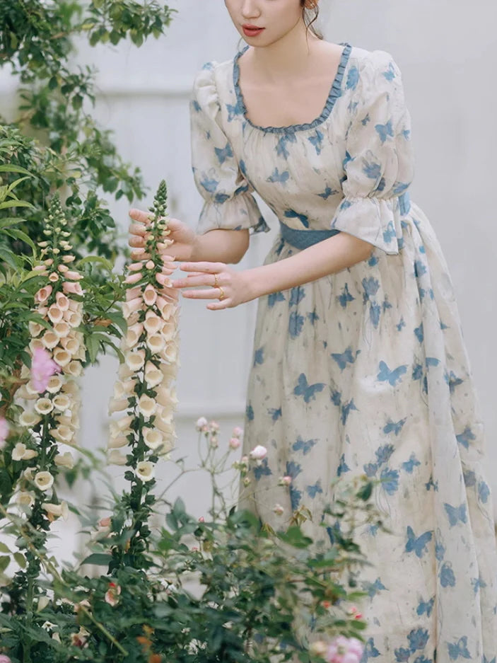 Blue Butterfly Garden Dress