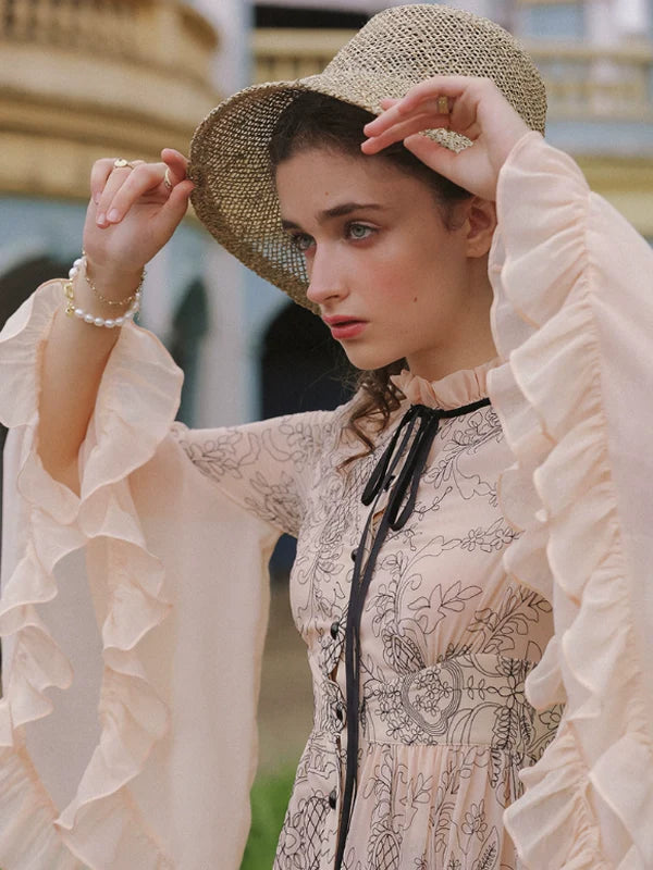 Vintage Pink Chiffon Elegance