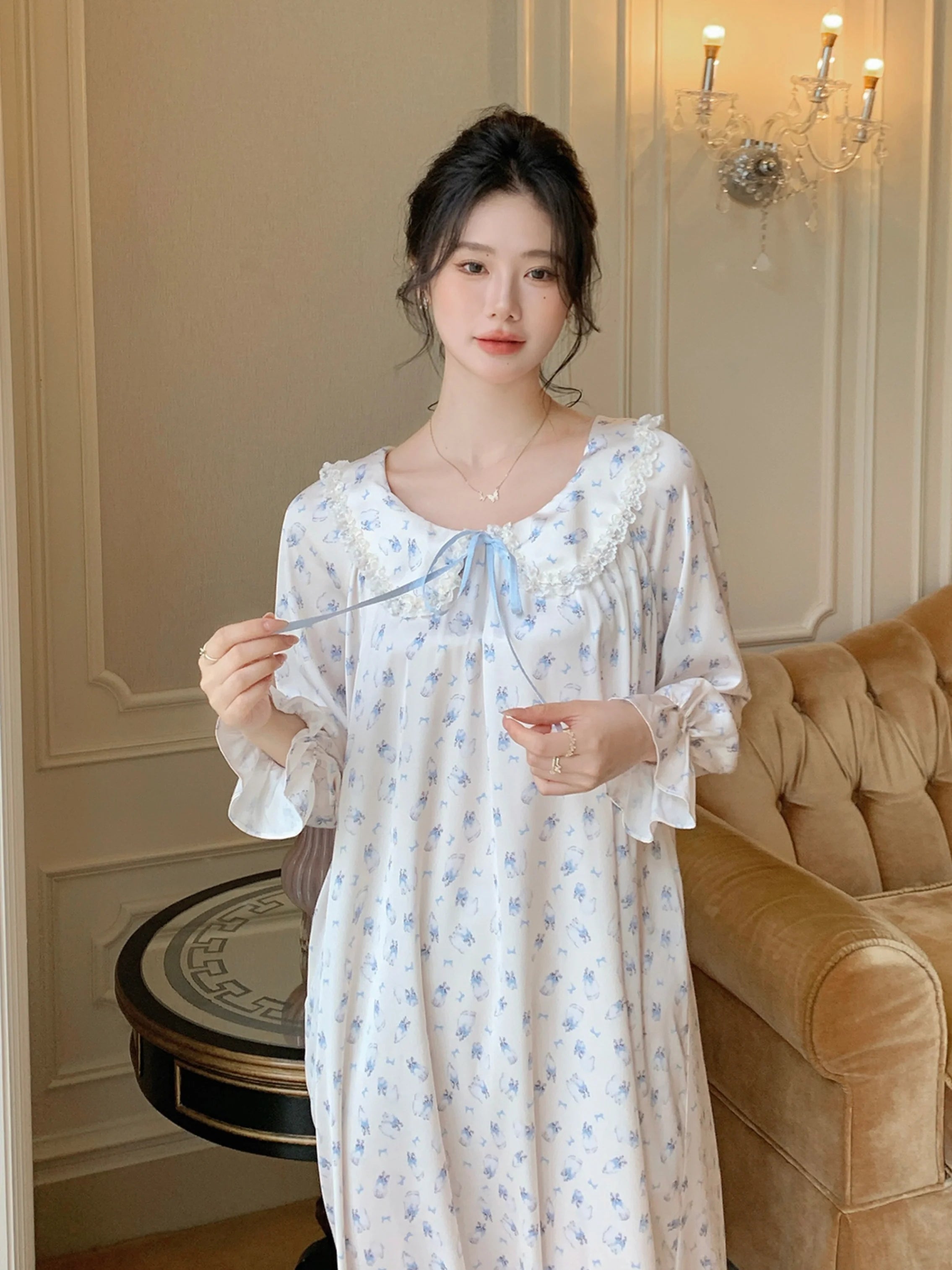 Whimsical Cat Print Nightgown