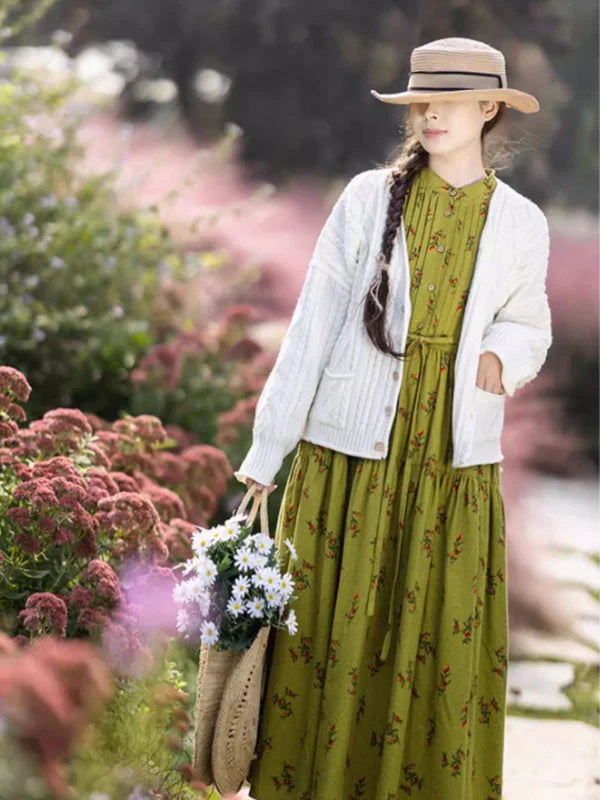 Green Harmony Floral Dress