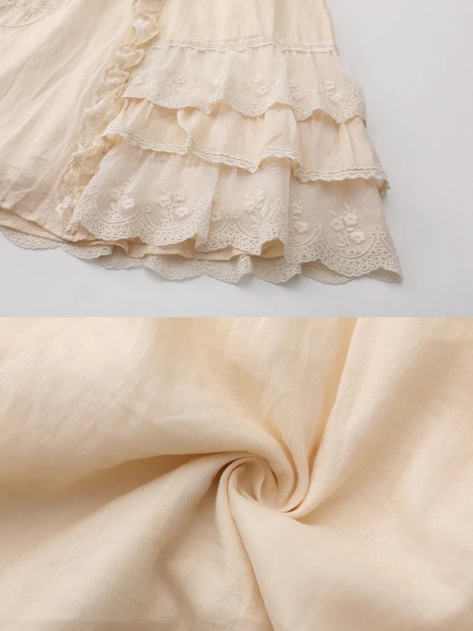 Forest Whisper Embroidered Ramie Skirt