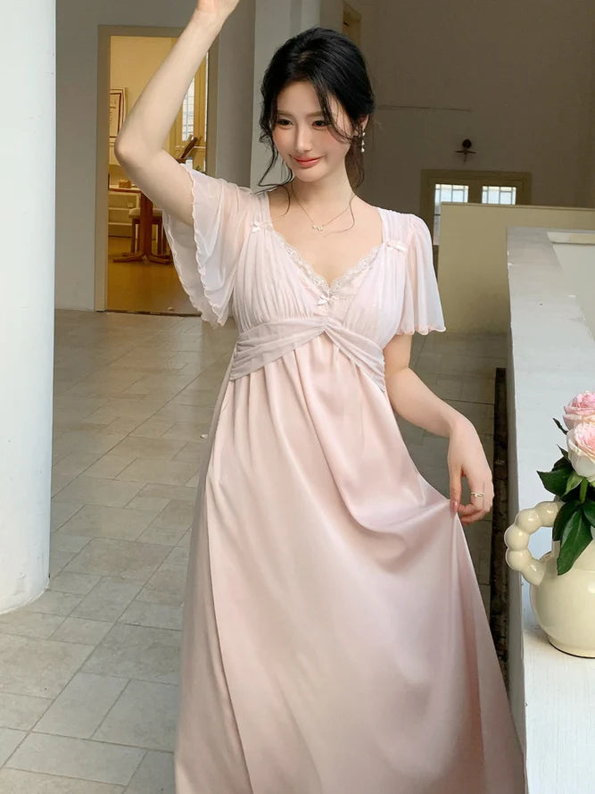 Rosy Lace Dream Nightgown