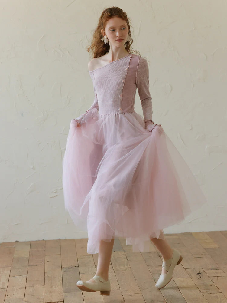 Fairycore Light Pink Tulle Dress