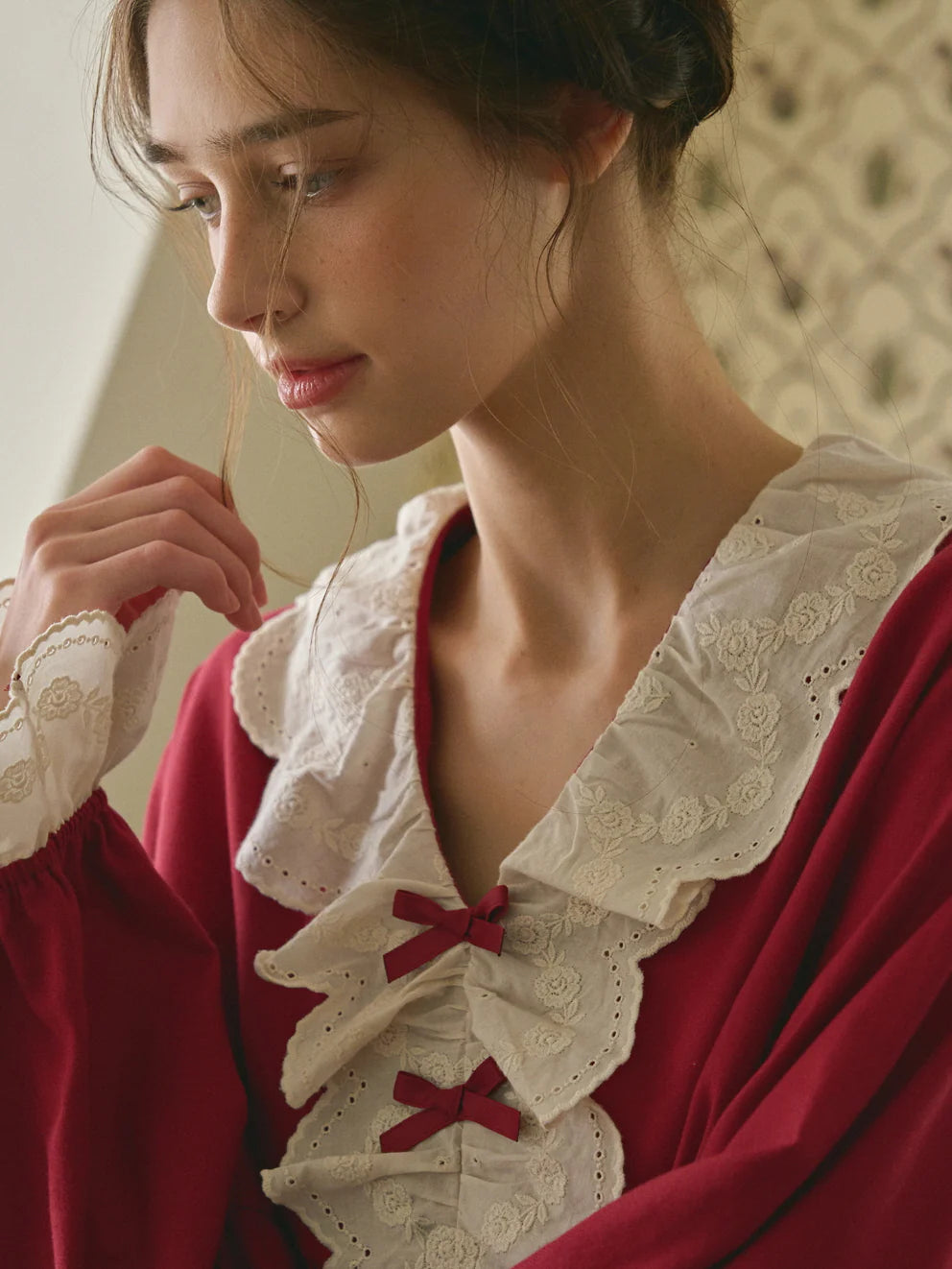 Vintage Rose Lace Pajama Set