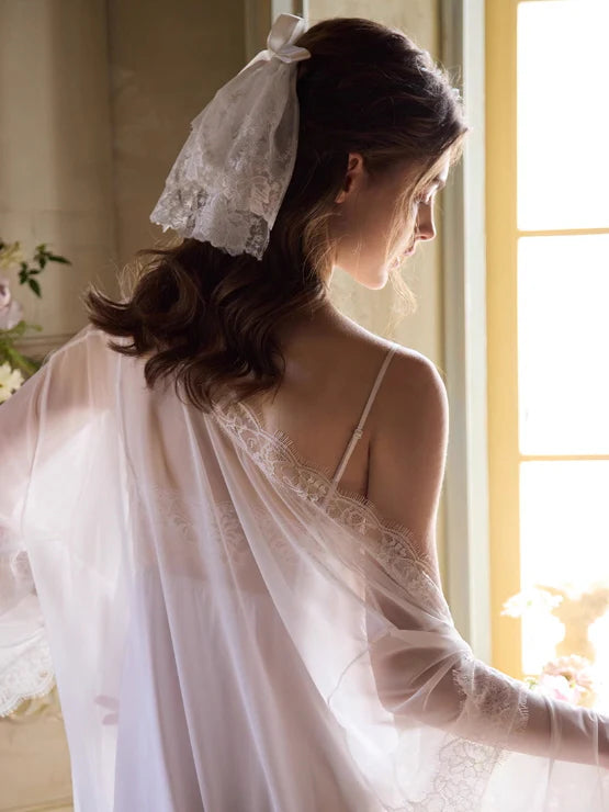 White Lace Princess Nightgown Set