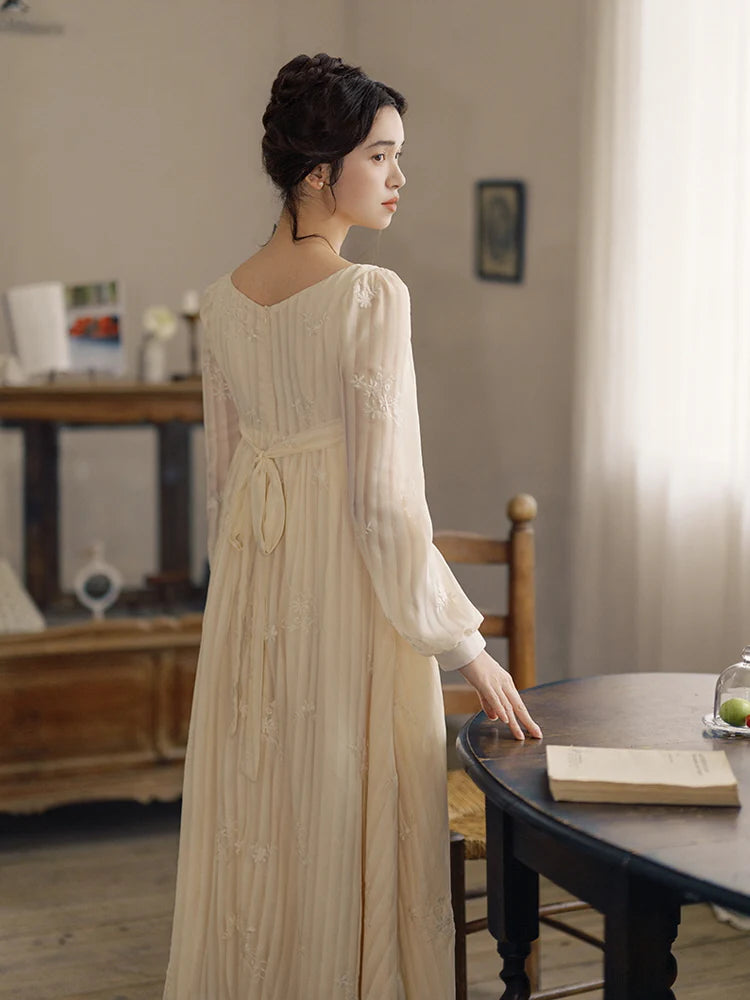 Square Neck Embroidered Fairy Dress