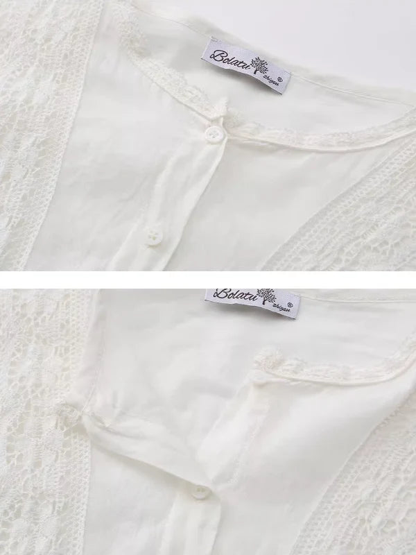 Vintage Lace White Blouse