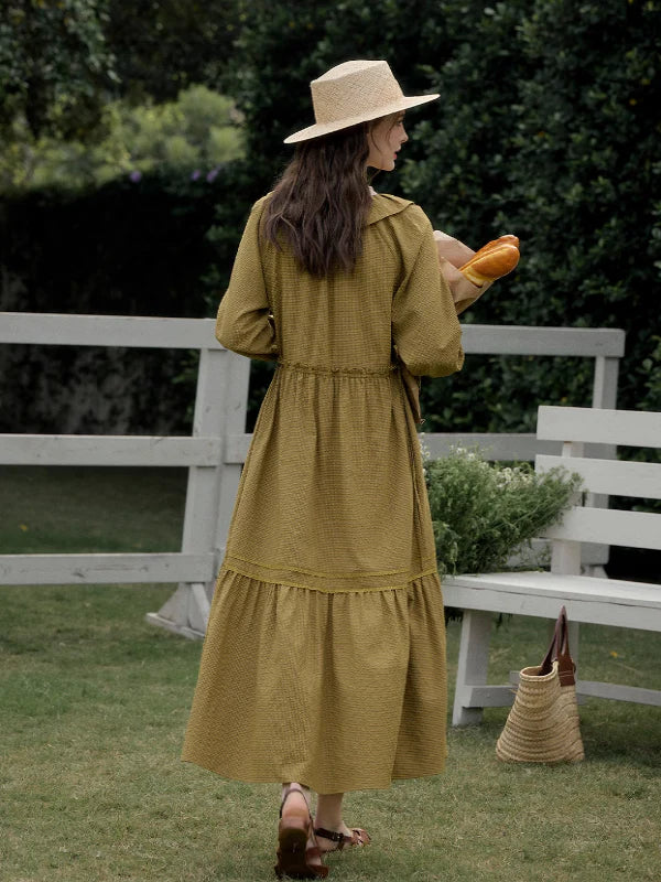 Floral Checkered Spring Dress