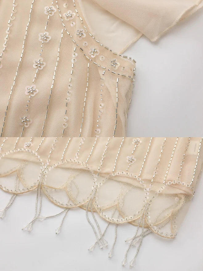 Moonlight Garden Beaded Cold Shoulder Top