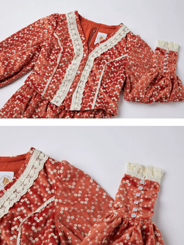 Autumn's Flaming Whisper Dress