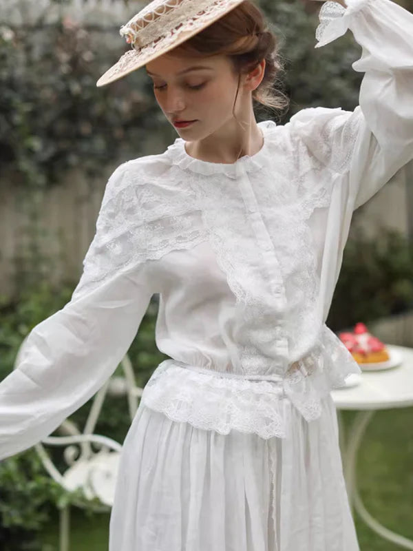 Enchanted Garden White Lace Blouse