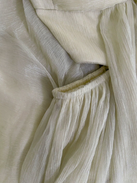 Sage Whisper Ruffle Chiffon Dress