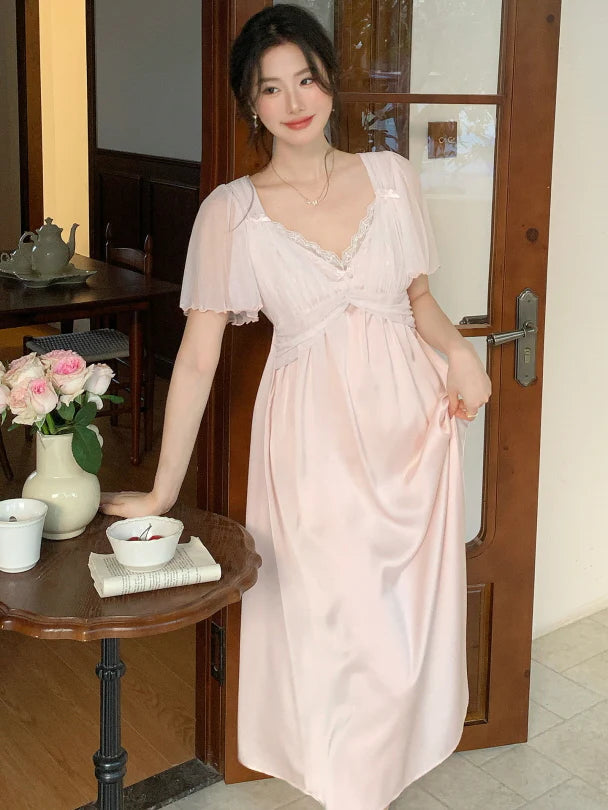 Rosy Lace Dream Nightgown