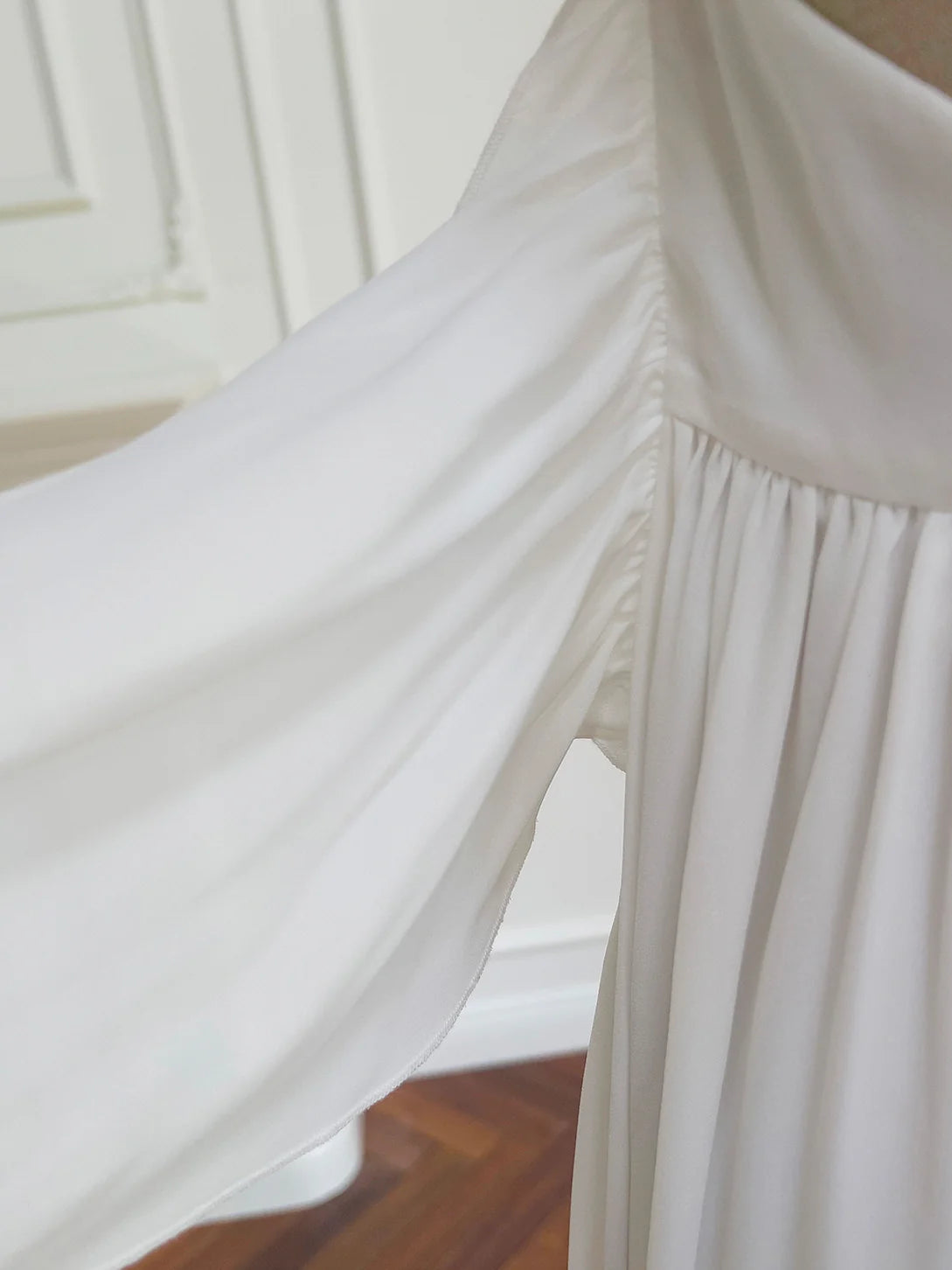 Ethereal Ruffle Rose White Dress