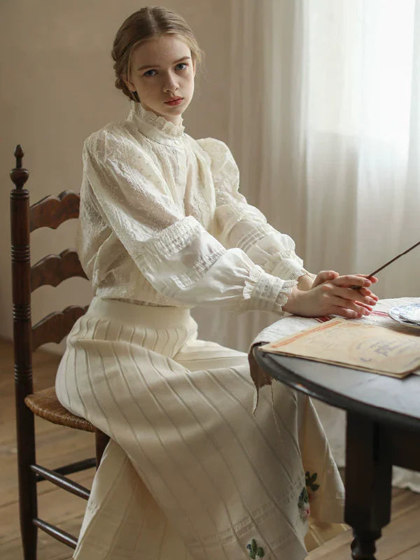 Classic Ivory Lace Story Blouse