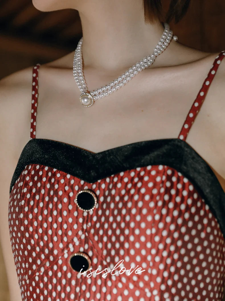 Vintage Charm Polka Dot Midi Dress