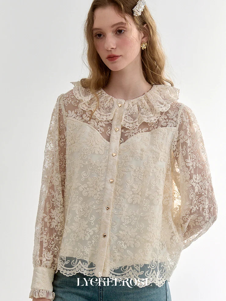 Vintage Lace Heart Blouse