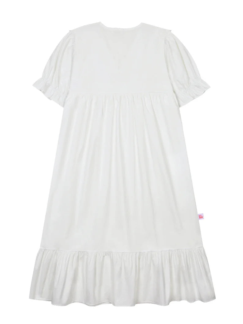 Madely White Cotton Nightwear