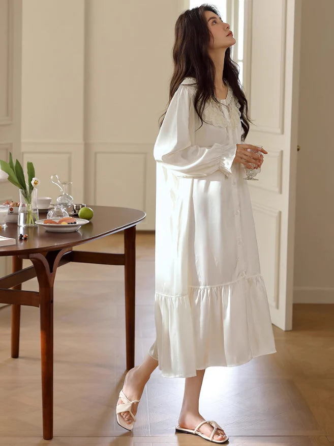 Romantic Lace White Nightgown