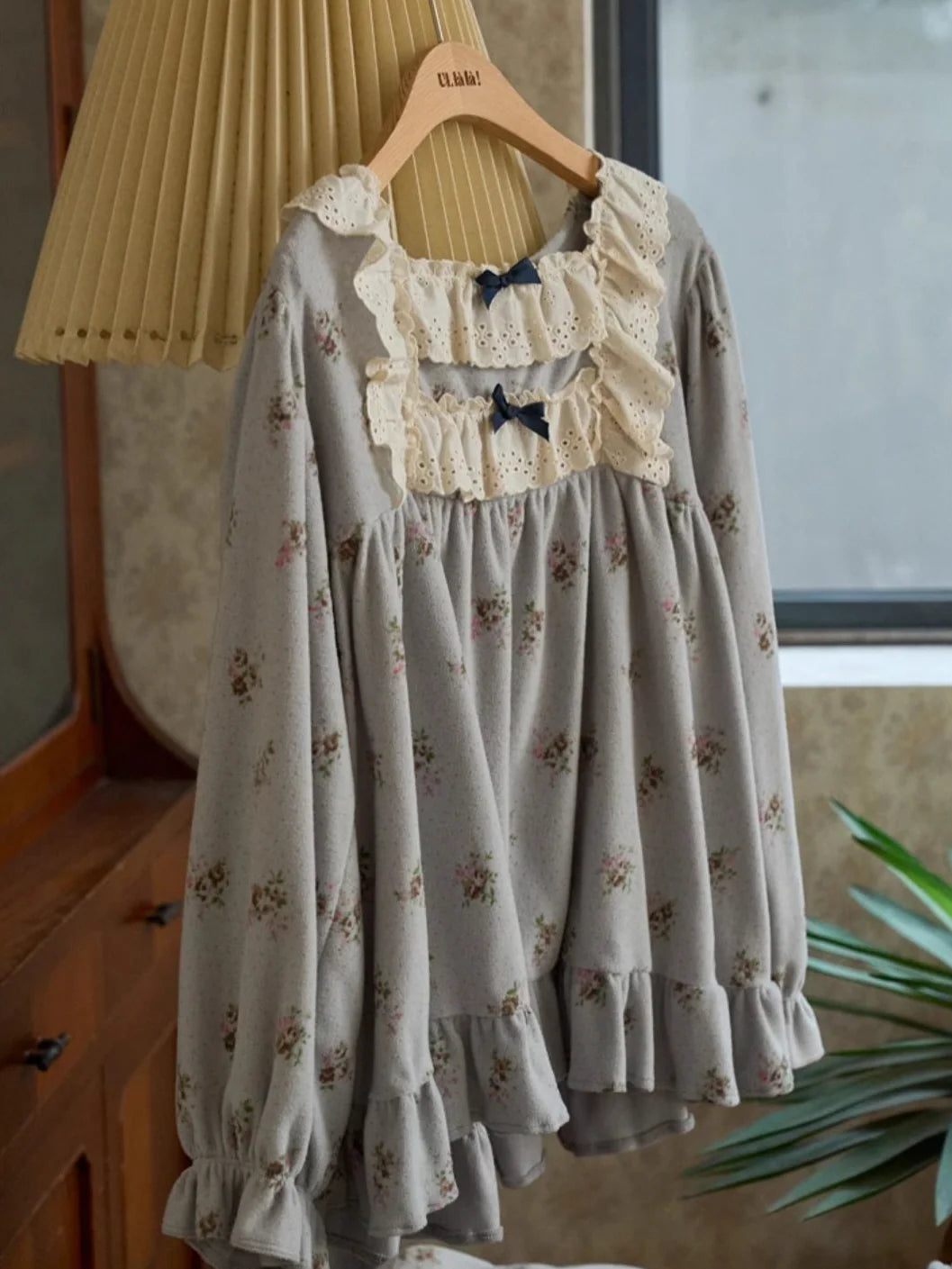 Fleece Rosebud Pajama Set