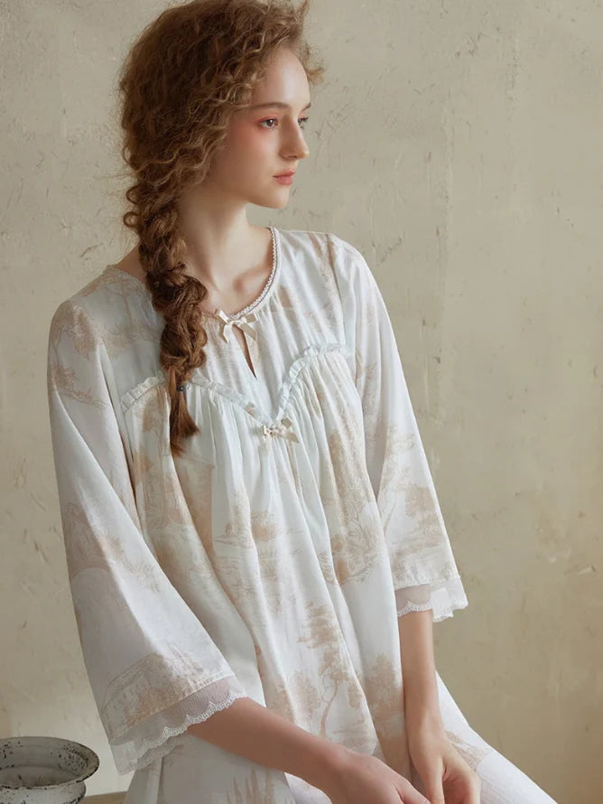 Timeless Reverie Toile Nightgown