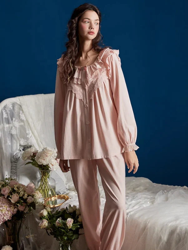 Blush Dreams Vintage Lace Pajama Set