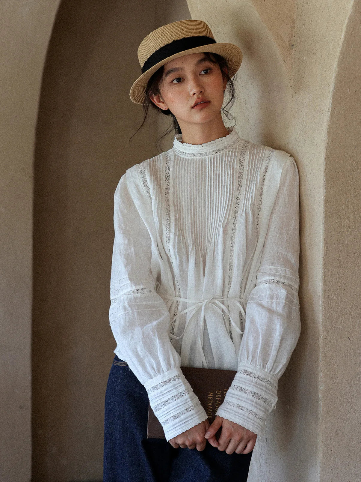 Vintage Linen Lace Blouse