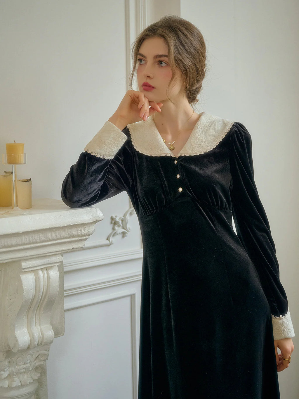 Velvet Victorian Black Elegance Dress