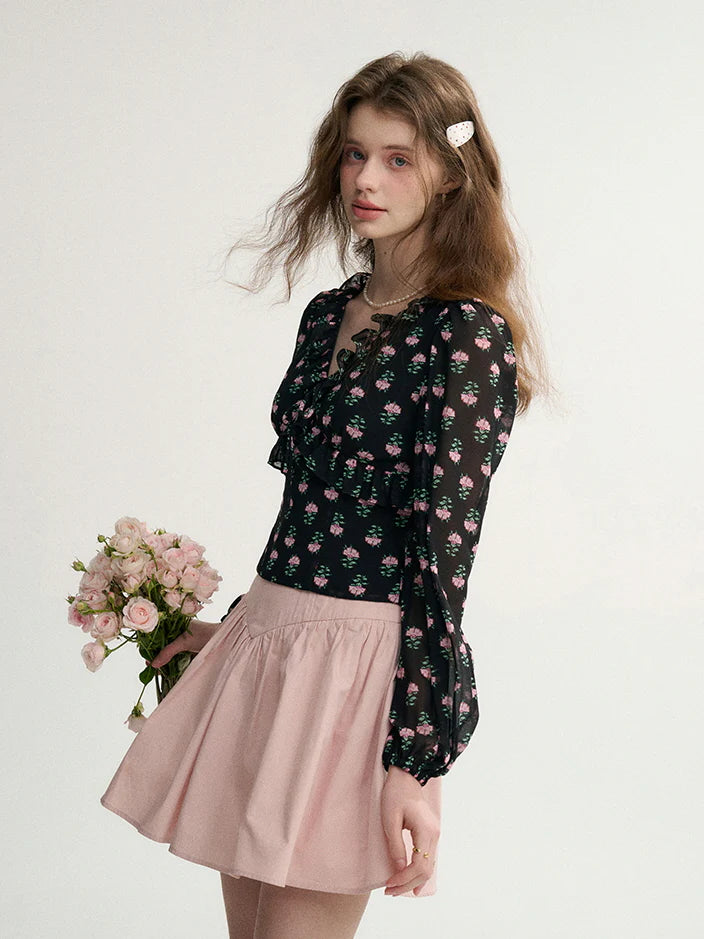 Midnight Rose Vintage Blouse