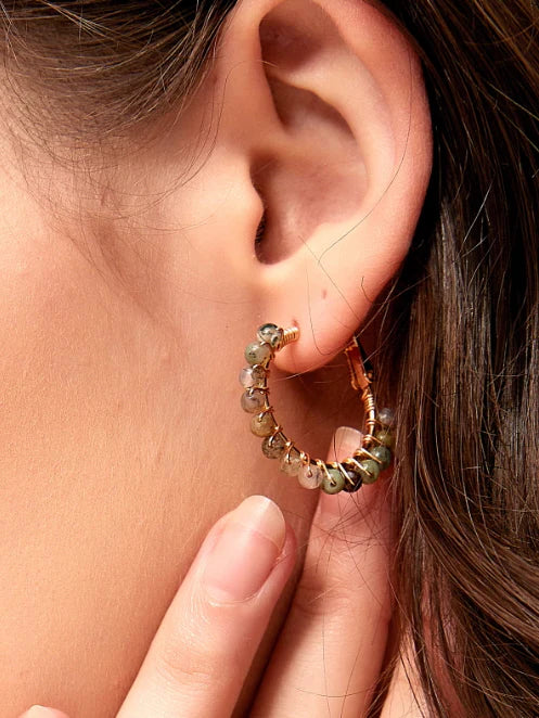 Mystic Forest Natural Stone Hoop Earrings