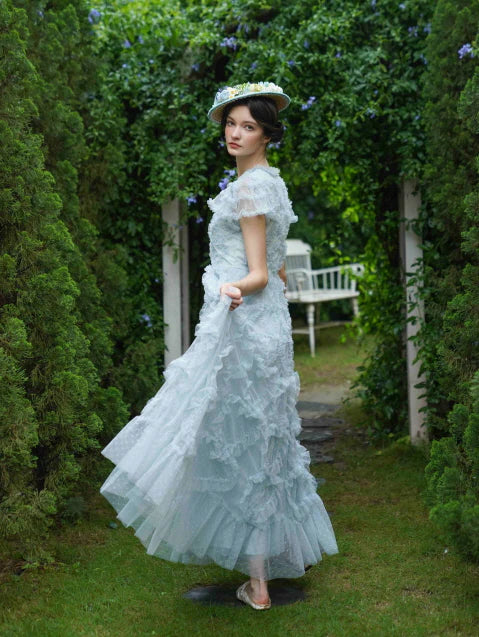 Light Blue Princess Ruffle Garden Dress
