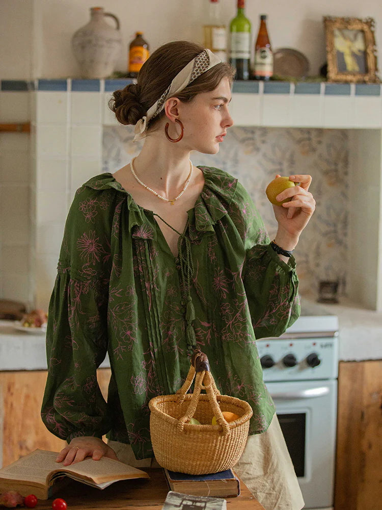 Lily's Cottage Charm Green Blouse