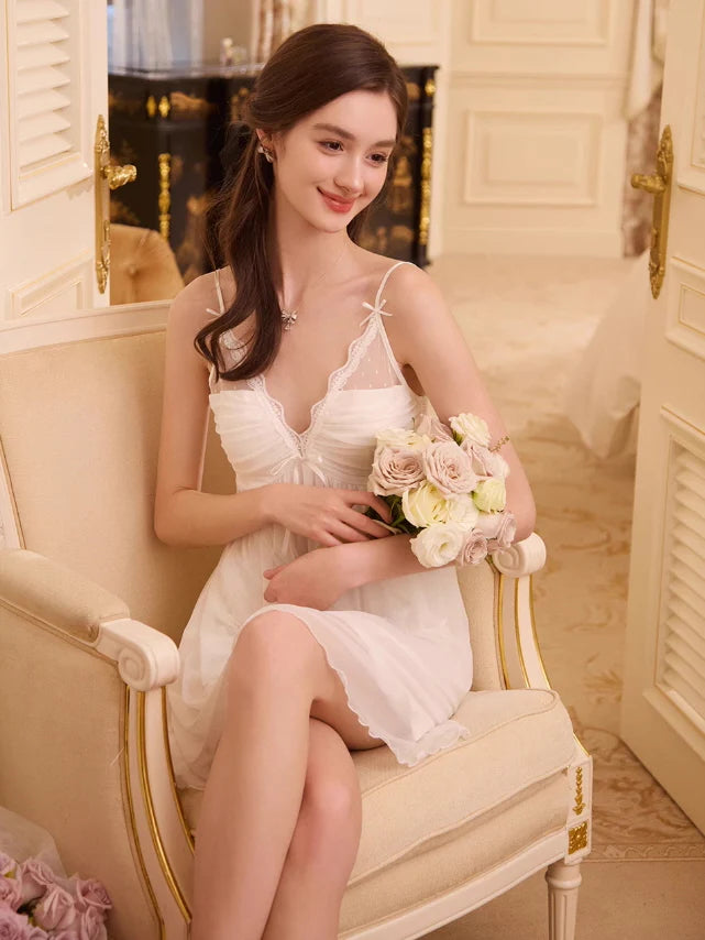 Romantic Lace Trim Nightgown