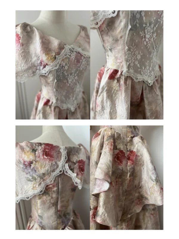 Victorian Floral Lace Elegance Dress