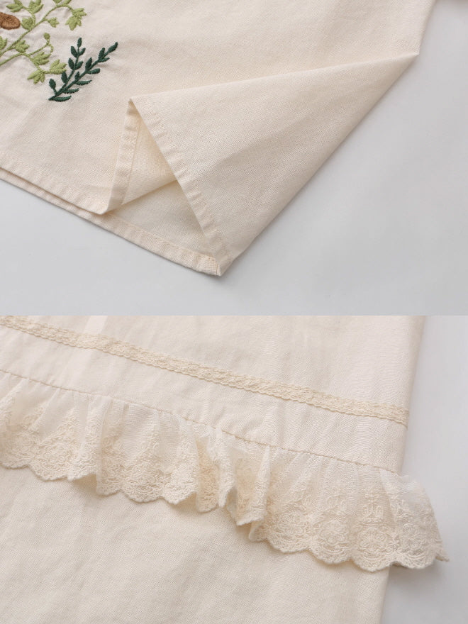 Woodland Story Embroidered Cotton Dress