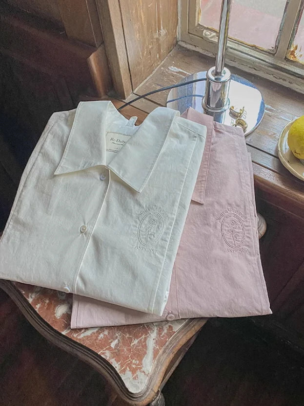 Lavender Blossom Embroidered Blouse