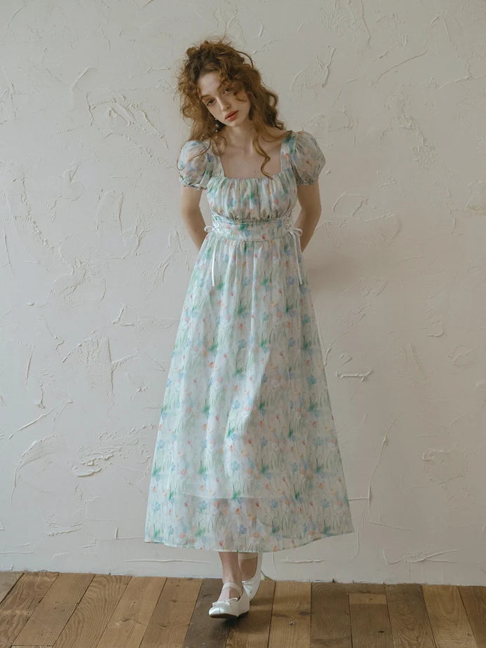 Watercolor Meadow Corset Dress