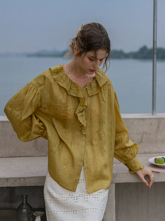 Golden Sunrise Ramie Blouse