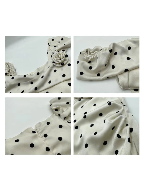 Vintage Polka Dot Satin Dress