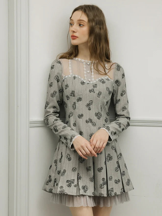 Rosewood Coquette Lace Bow Dress