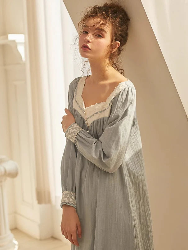 Vintage Light Blue Lace Nightgown