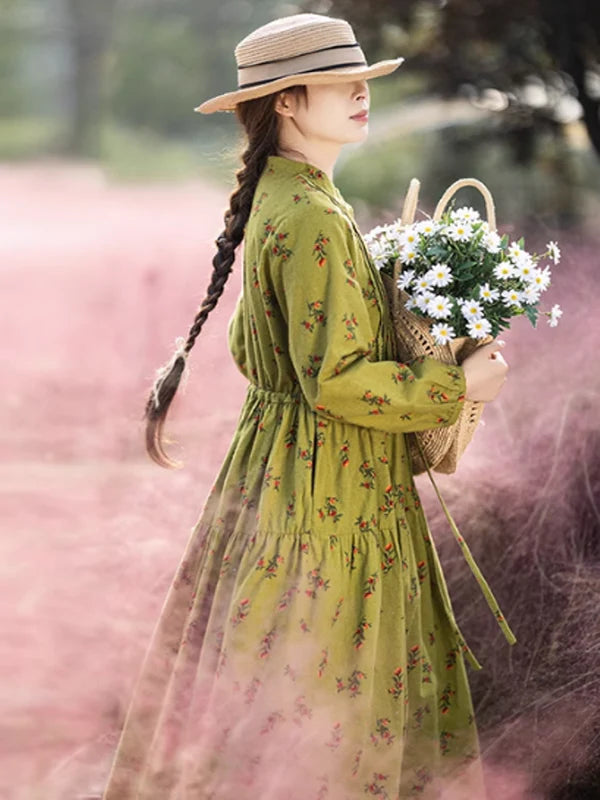 Green Harmony Floral Dress