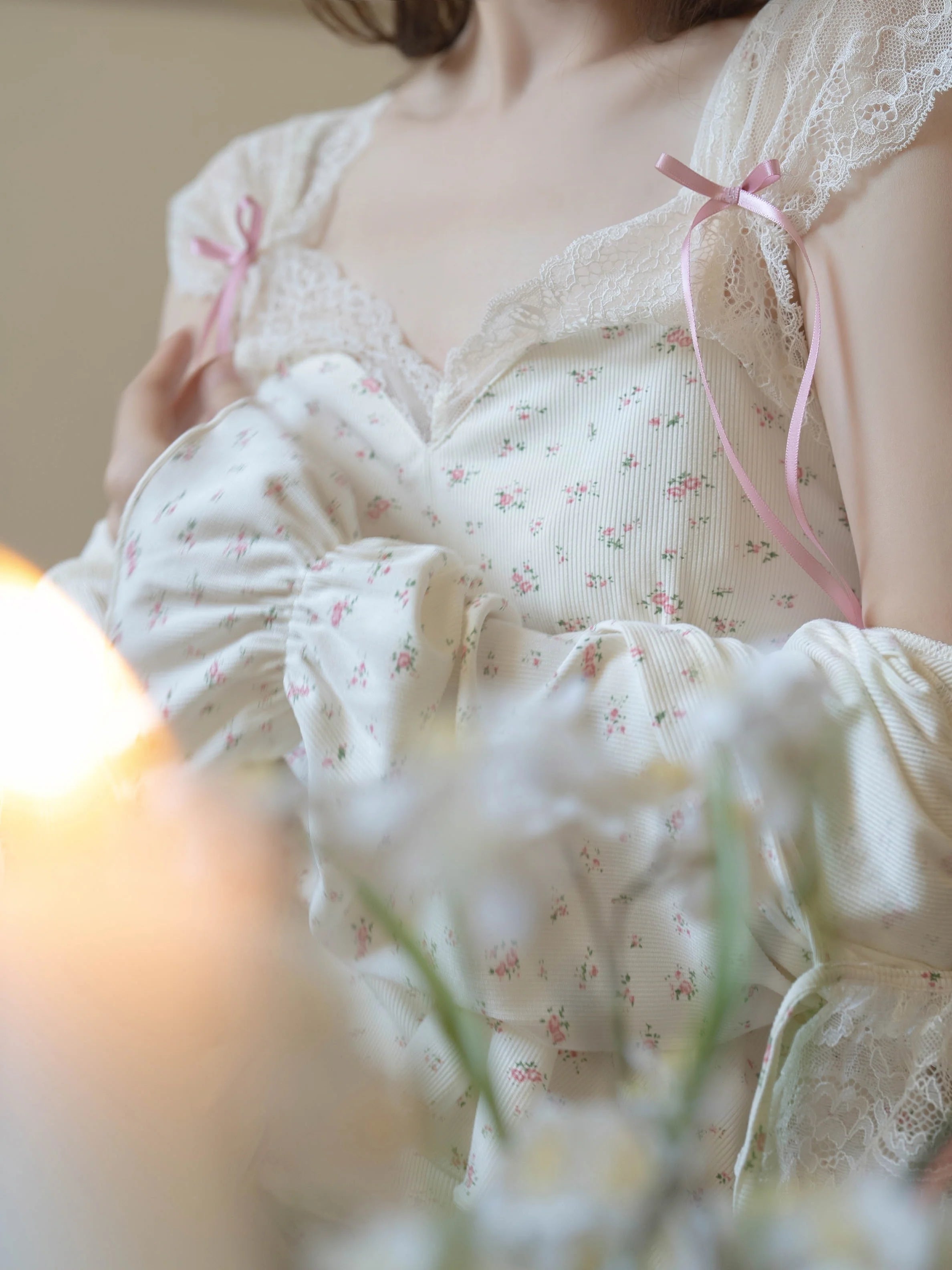 Blossom Morning Lace Loungewear Set