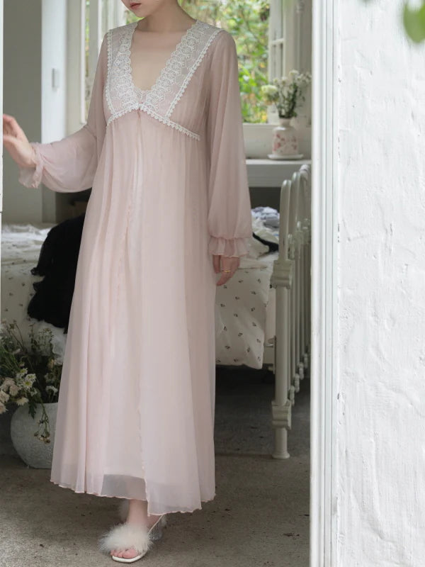 Ruffle-Trimmed Fairytale Nightgown Set