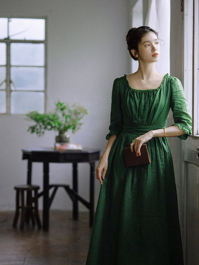 Olivia's Classic Elegance Green Dress