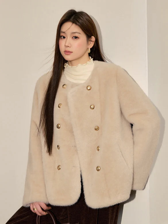 Luxe Faux Fur Cream Coat
