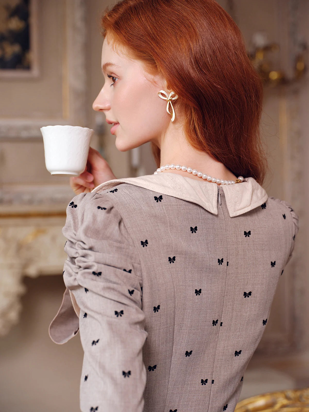 Romantic Bow Embroidered Dress