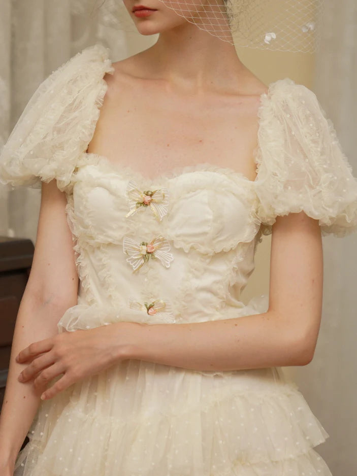 Ivory Princess Garden Ruffle Dress