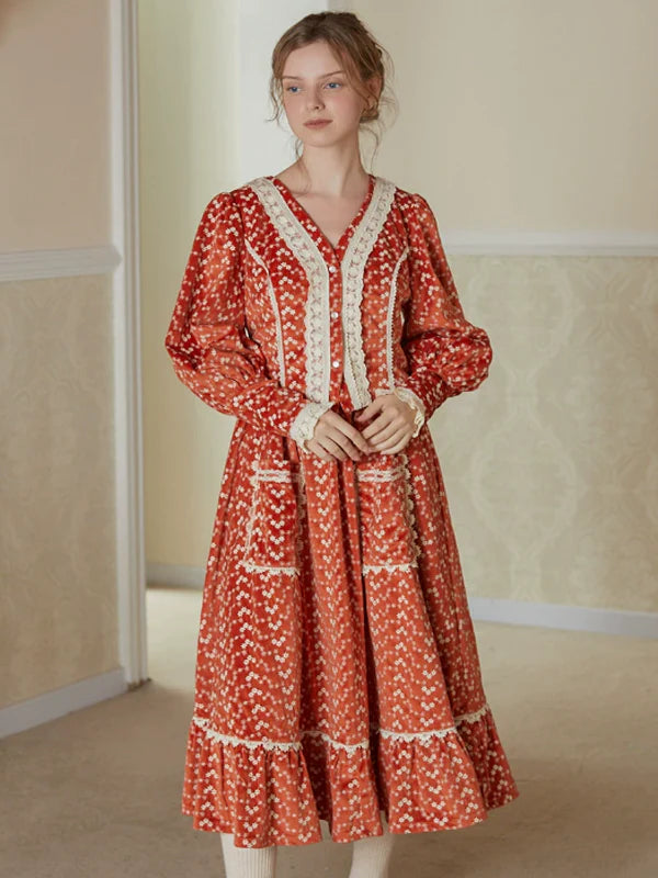 Autumn's Flaming Whisper Dress