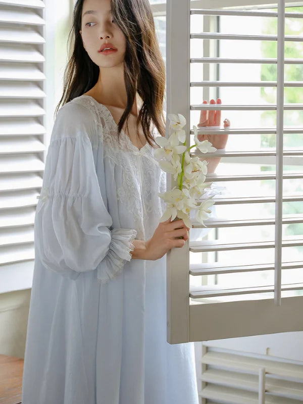 Morning Lace Long Nightgown